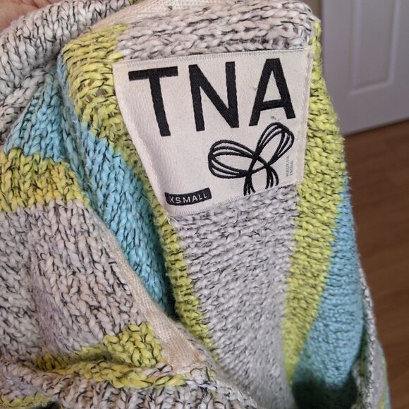 ARITZIA TNA Baja stripe sweater hoodie v neck knit - Picture 11 of 11